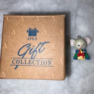 Avon vintage merry little Christmas Jolly mouse miniature Ornament